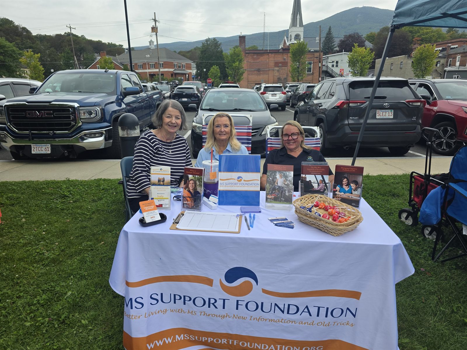 MS Support Foundation team at their information table during the Adams Council on Aging Community Day
